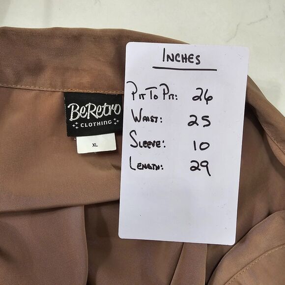 Shirt Mens XL Beer Embroidered Tan Black Button BeRetro Made In USA Dog House - Picture 5 of 6